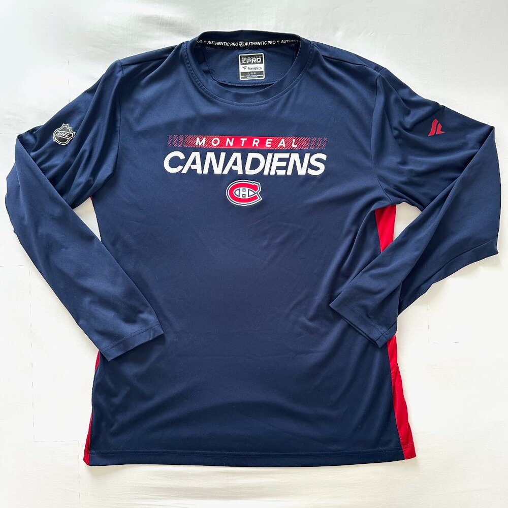 Montreal Canadiens NHL Authentic Pro Rink Tech Long Sleeve T-Shirt – Men’s L